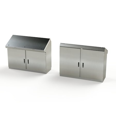 Saginaw Control & Engineering 1/4 Turn Latch, 3 Point Latch with Keyed Handle Electrical Enclosures, 46-1/4 in H, 18-1/2 in D SCE-466019DCCSS6